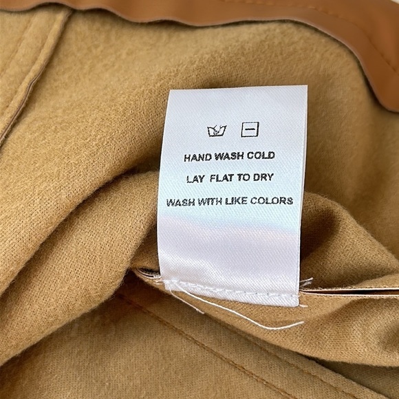 NWOT NSR Sammy Faux Leather Short Puff Sleeve Minidress In Camel Size Medium - Picture 13 of 13